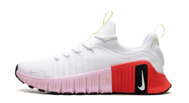 Nike Free Metcon 6 Women's Training Shoes – White / Barely Volt / Bright Crimson / Pink Foam